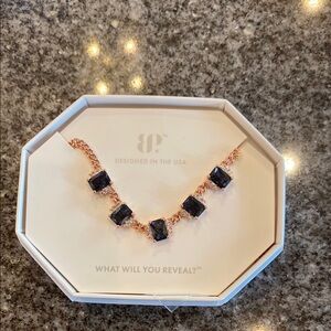 Black Stone Necklace with Elegant Minimalist Design